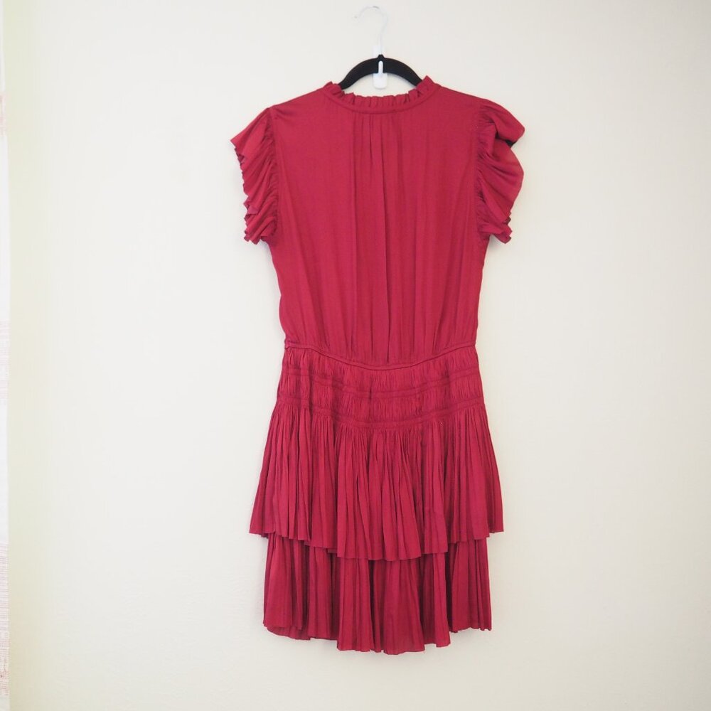 Reset Deep Red Gabrielle Satin Mini Dress sz L - Picture 10 of 12